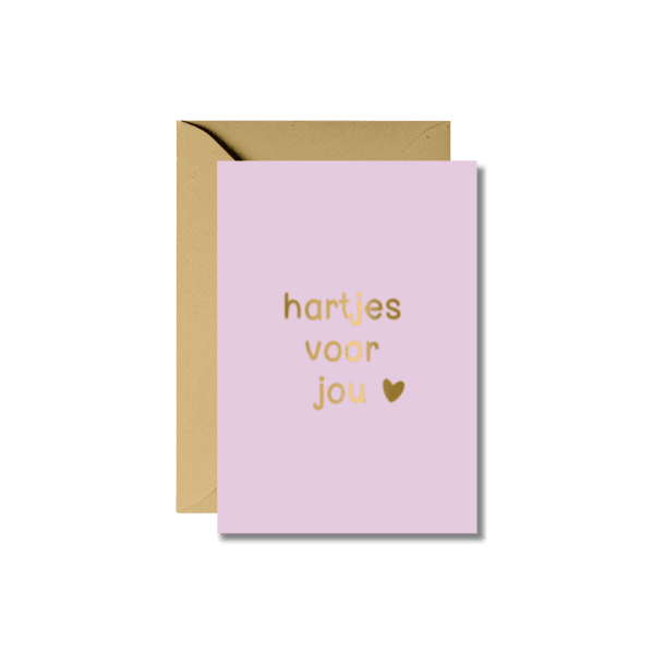 Wenskaart | Hartjes voor jou (met goudfolie)